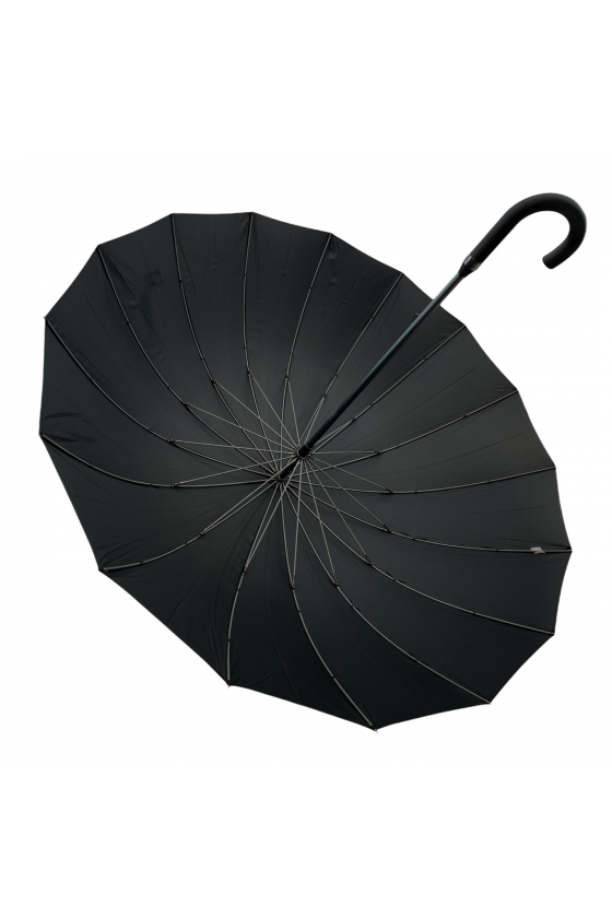Parapluie canne noir "Ombrelle" 16 baleines