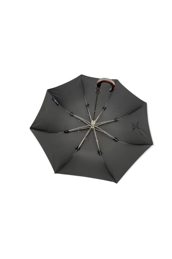 Parapluie pliable automatique uni avec poignée érable courbe