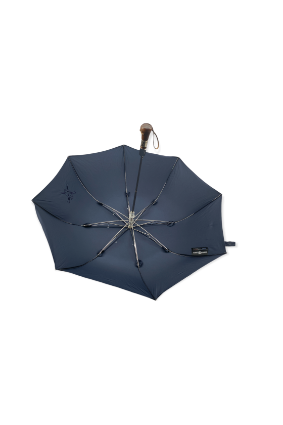 Parapluie pliable automatique uni avec poignée droite en charme