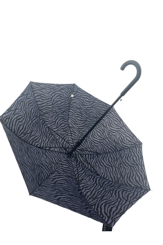 Parapluie canne automatique motif "zèbre"