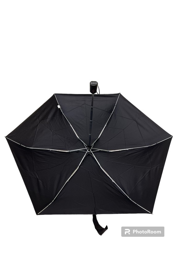 Parapluie pliable avec poignée droite noir