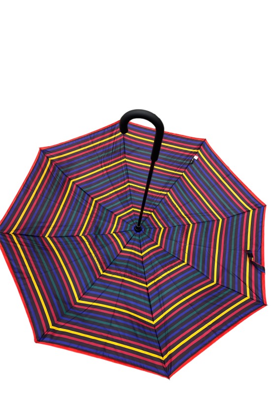 Parapluie canne inversé "vice & versa" Lignes colorées