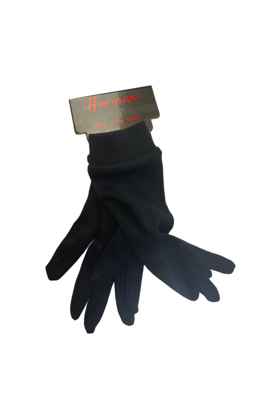 Sous-gants noirs en soie